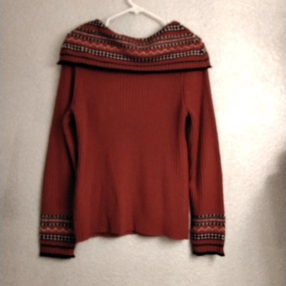 Dress Barn Collection Women's Red Fair Isle Sweater  Size L - Picture 8 of 8
